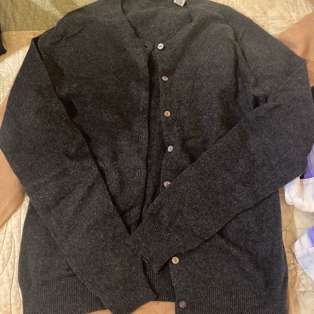 Gray cashmere cardigan
